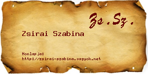 Zsirai Szabina névjegykártya